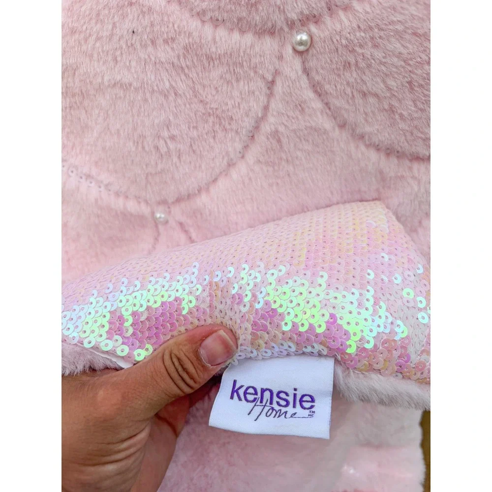 Kensie Home 22X52 Pink Plush Snuggle Mermaid Tail Throw Sleepover Cozy Pearls